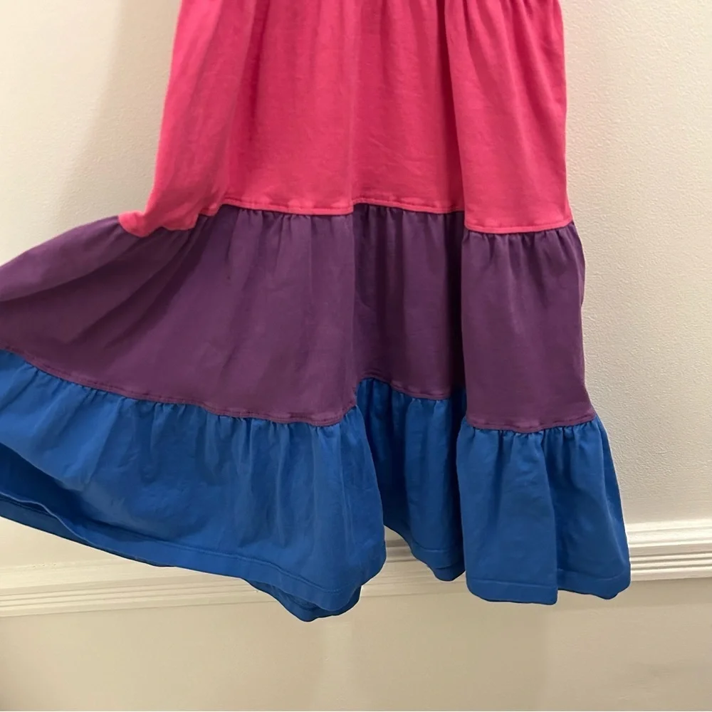 Hanna Andersson Girls Dress size 120 7 color block pink purple blue